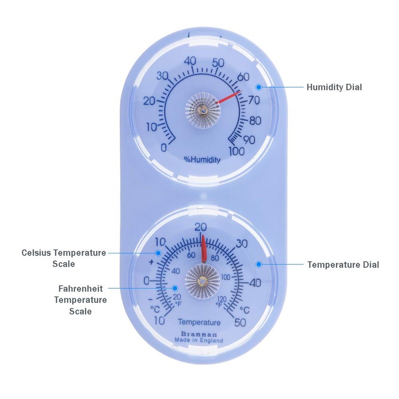 Twin Dial Thermometer Hygrometer To Measure Temperature and Humidity Levels