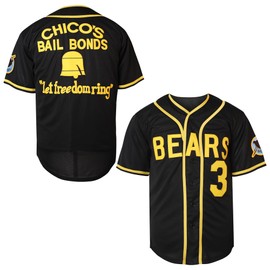 EETUG Bad News Bears Jersey #3 Kelly Leak #12 Tanner Boyle Stitched Movie 1976 Chico's Bail Bonds Baseball Jersey S-3XL (3 Black,X-Larger)