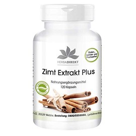Zimt Extrakt Kapseln - mit Chrom und Zink - hochdosiert - 120 Kapseln | Herba Direkt