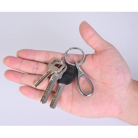 Keepfine Bike Key Chain, Bicycle Keyring, Car Key Chain, Carabiner Hook, Lightweight, Long Lasting, Easy to Use, Fall Prevention, Simple and Stylish Key Clip for Men and Women, Silver