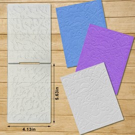 Estivaux 3D Textured Spring Flowers Leaves Embossing Folders for Card Making, 5.7 × 4.2 Inch Vines Leaves Plastic Embossing Folders Leaf Lace Embossing Folder Craft Card Template for DIY Scrapbooking