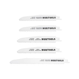 NORTOOLS Reciprocating Saw Blade Set, 5 PCS HSS & HCS Cutter Wood Saw Blade Set for Metal and Wood Adapted to Bosch DEWALT Makita