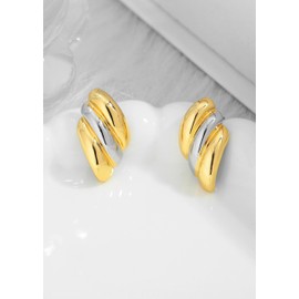 LILIE&WHITE Women's Stud Earrings, Two-Tone Gold Plated & Hypoallergenic, Elegant Spiral Design, Stylish Jewellery for Women, Gift for Birthdays, Special Occasions, Copper, No Gemstone