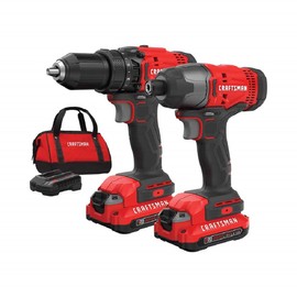 Craftsman CRAFTSMAN V20 MAX Cordless Drill and Impact Driver, Power Tool Combo Kit with 2 Batteries and Charger (CMCK200C2AM)