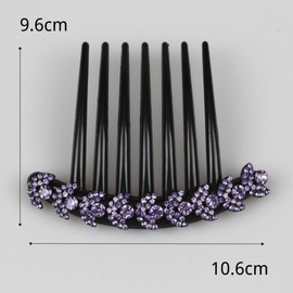 EZ PEACH Rhinestone Hair Comb DE Yaii Wind, Rakuchin, Kantan Hair Arrangement, Recommended for Beginners, Sparkling and Shiny, Barrette, Crystal, Evening Ball Wrap, Comb (Sumire B)