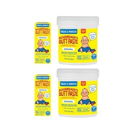 Boudreaux’s Butt Paste Diaper Rash Ointment, 16% Zinc Oxide Baby Rash Cream, Skin Protectant, Fast Relief for Diaper Rash, Original 16 ounce & 2 ounce