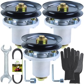 BOSFLAG 3 Pack 607418 Spindle with 604664 Pulley 604817 Belt Replaces Hustler 601804 Spindle Assembly Hustler Spindle 607418 Spindle Assembly 3 pack 607418 Spindle Hustler Raptor SD Spindle 601804 oem