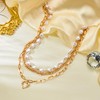 Gold Layered Necklaces Pearl Chunky Gold Statement layered Paperclip Adjustable