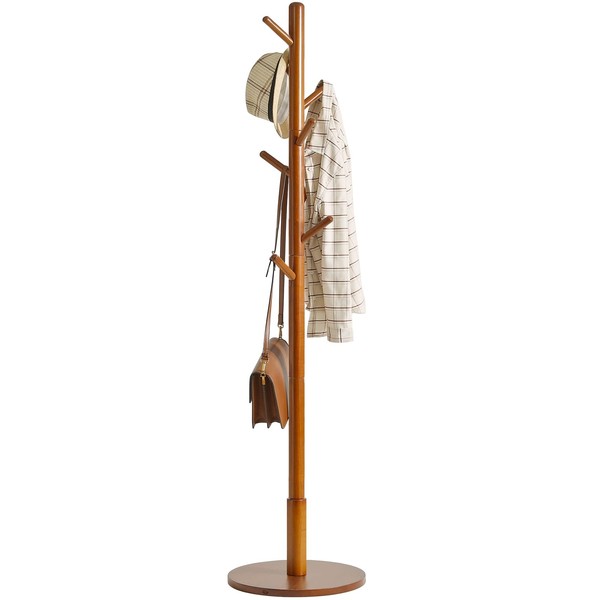 IBUYKE Coat Rack Stand, Freestanding Coat Tree with Solid Round