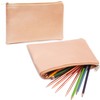 Juvale Rose Gold Pouch for Pens, Makeup, Accessories (2 Pack)