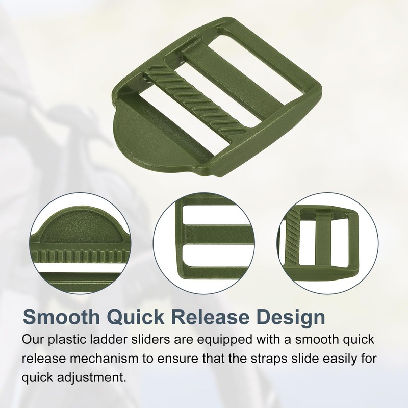 uxcell 16Pcs Plastic Ladder Slider, 1" (25mm) Light Army Adjustable