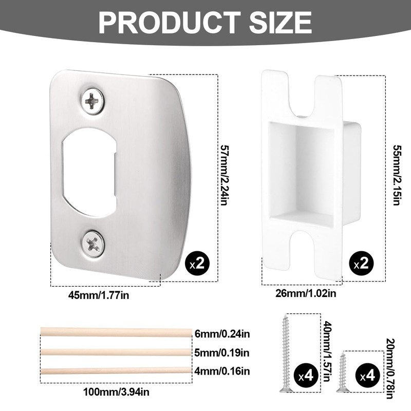 1 Set Door Strike Plate, Standard Door Latch Restorer Striker