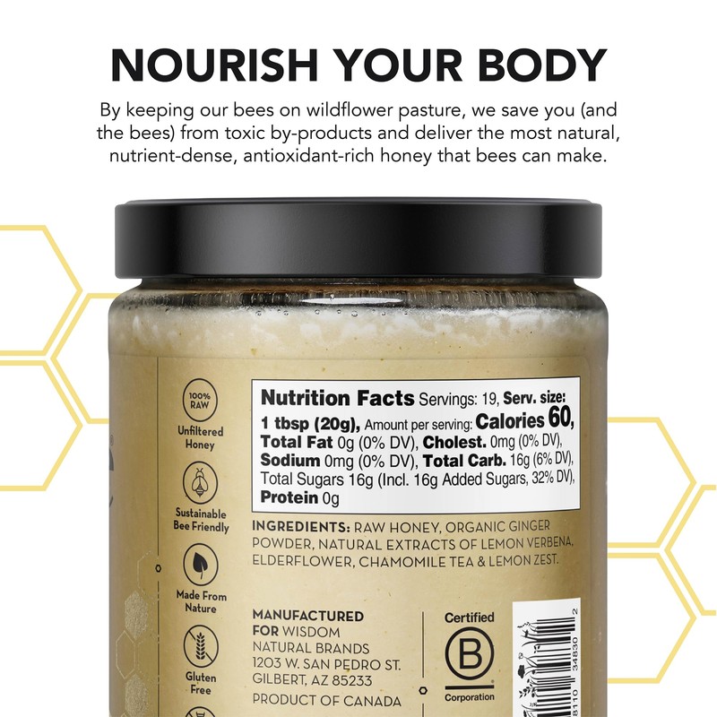 Drizzle Ginger Shine Raw Honey - All Natural Pure Raw
