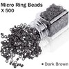 Duufin Hair Extensions Tools Kit 500 Pcs Dark Brown Micro