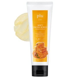 Plu Soft Facial Scrub Honey & Sugar – Gentle Exfoliation and Deep Moisture for Glowing Skin - Grapefruit, Honey & Citrus Scent, Hypoallergenic, 3.38 fl.oz.
