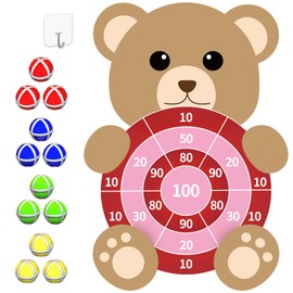 70CM Large Bear Board Game Set for Kids Gifts, Kids-Best Party Decoration with 12 Sticky Balls and 1 Hook, Valentines Decoration for Kids Age 4-9 Indoor & Outdoor Birthday Party Games Toys