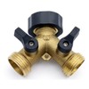 ANCLLO Garden Hose Splitter 2 Way-Y Connector Brass Garden Hose