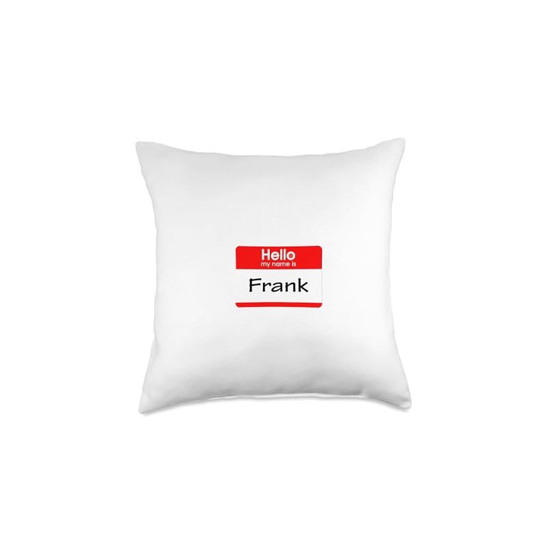 Frank, Hello My Name is Name Tag, Badge Throw Pillow