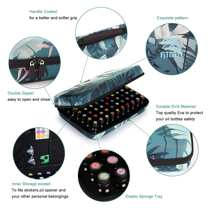 FITNATE 70 Bottles EVA Essential Oil Case Shockproof, Waterproof and
