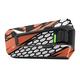 MC MOTOPARTS Protective Cover Decal Wrap Sticker 2 pcs Orange Geometric Compatible with CARDO Packtalk Edge