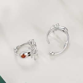 Qings Christmas Earrings for Women 925 Sterling Silver Small Cute Santa Hats Snowman Christmas Tree Deer Bow Holly Stud Earrings with Cubic Zirconia Holiday Christmas New Year Jewellery, Sterling
