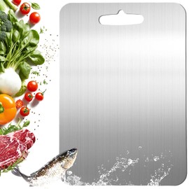 Tabla Para Picar Acero Inoxidable, Tabla de Cortar de Cocina, Titanium Cutting Board, Tabla para Picar Antideslizante de Doble Cara, para Carne, Verdu