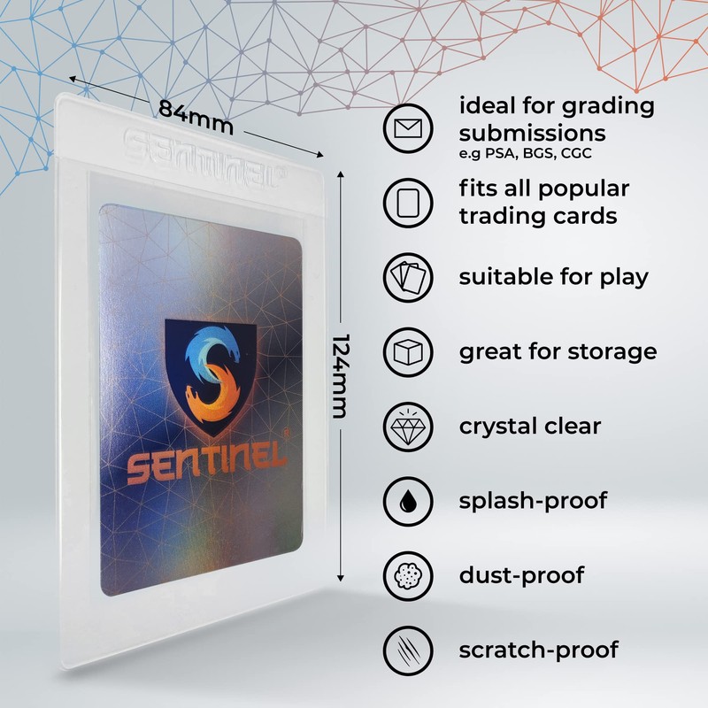 Sentinel® Semi Rigid Card Holders (50 Pack) - Premium Card