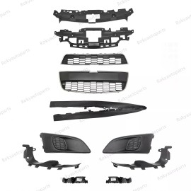 ROKY 11PC For Sonic 2012-2016 Upper Lower Chrome Grille Mesh Radiator Support Cover