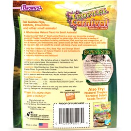 F.M. Brown's Tropical Carnival High C Pet Treat, 2.25-oz Bag - Natural Vitamin C, Antioxidants, and Fiber for Guinea Pigs, Rabbits, and Chinchillas