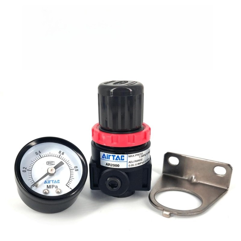 Air Compressor Pressure Regulator Airtac AR2000 1/4'' NPT with Bracket