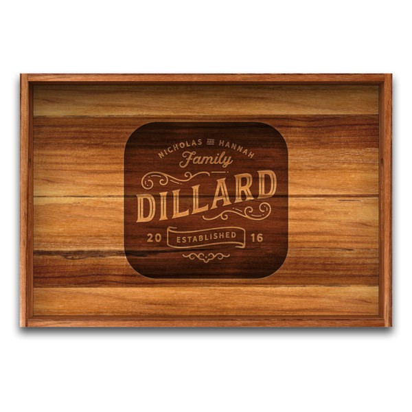 Serving Tray, Teak, Custom Serving Tray, Tray with Handles, Engraved,