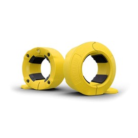 GorillaJaw™ Olympic Barbell Clamps 2 inch Quick Release Pair of Locking 2" Pro Olympic Weight Bar Plates Nylon Locks Collar Clips for Workout Weightlifting Fitness Exercise Barbell Clamp Black/Black