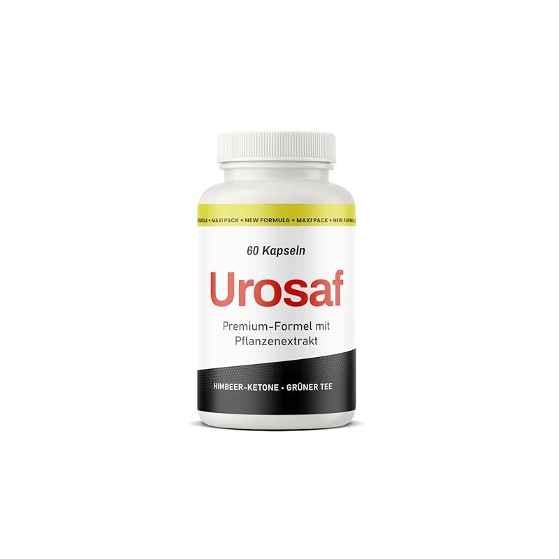 Urosaf Pflanzenextrakt-Kapseln, Himbeerketon und Grüner Tee, 60 Kapseln, Nahrungsergänzungsmittel