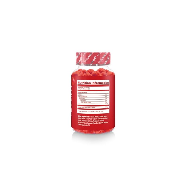 NKD Living High Fibre Gummies (60 per Bottle) 5000mg of