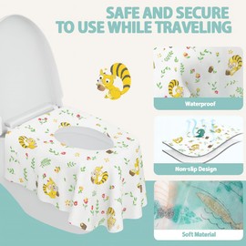 20 Pack Disposable Toilet Seat Covers – Waterproof & Hygienic Travel Toilet Seat Protectors – Adult & Child-Friendly – Potty Seat Cover Protectors (Squirrels)