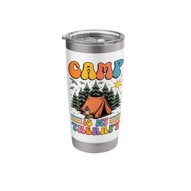 Vintage Camping Is My Therapy Family Adventure Outdoors Stainless Steel Insulated Tumbler