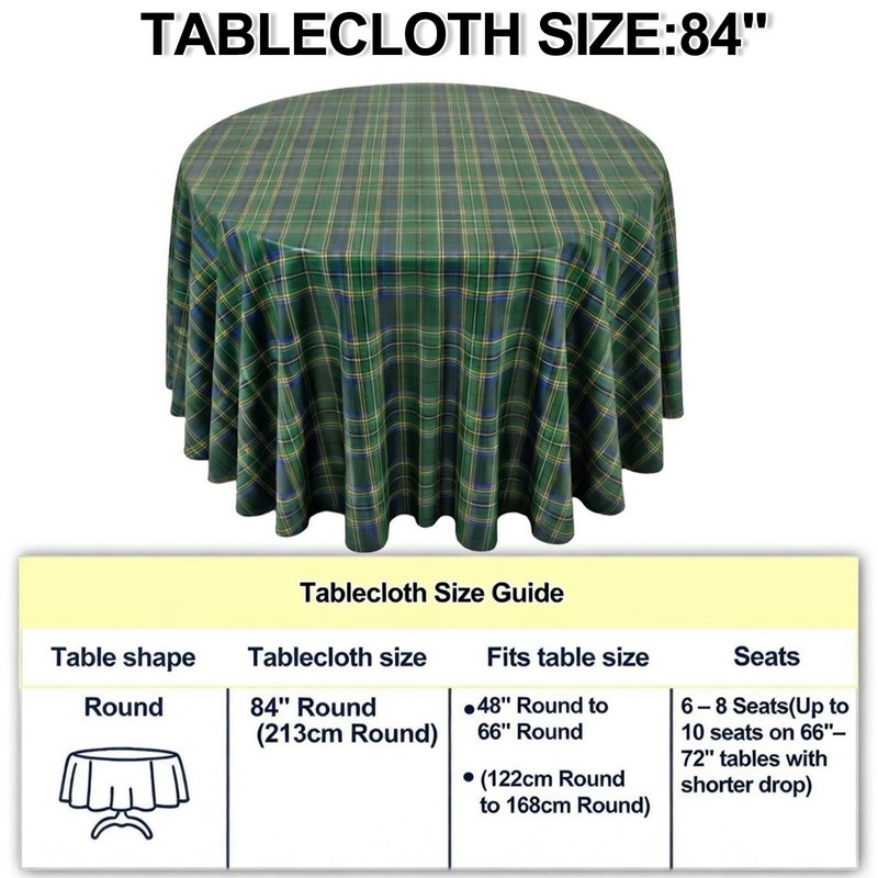 HunnmingRe 6 Pcs Green Blue Tartan Plaid Baby Shower Party