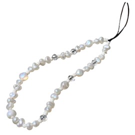 GHKJOK Beaded Phone Charm Strap – Elegant Pearl Wristlet Bracelet Chain, Cute Anti-Lost Charm for Girls Women, Stylish Beaded Accessories for Daily Use