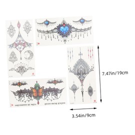 Ipetboom 4Pcs Decorative Temporary Tattoo Stickers for Women Unique Pattern Body Decals for Belly Chest Cute DIY Party Stickers Easy to Apply Clean for Beach Rave