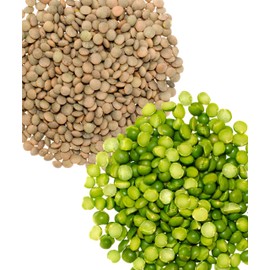 Certified Glyphosate Residue Free Brown Lentils and Green Split Peas | 10 lbs | 100% Desiccant Free | Non-GMO Project Verified | 100% Non-Irradiated | Kosher | USA Grown | Field Traced | Burlap Bag
