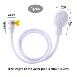 NIYATA Bath Tap Shower Attachment,1.3m Shower Hose Adapter for Bath Taps,Single Tap Shower Head,Portable Handheld Shower Attachment for Bath,Sink and Pet Washing