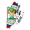 Squiddy Belize Map with Flag - Vinyl Sticker Decal for Phone, Laptop, Water Bottle - 3"