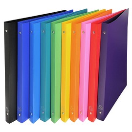 Exacompta A4 Flexible Polypropylene Slim Ring Binder 2-Ring 20mm Spine - Pack of 5 Assorted Colours