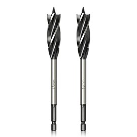 Meccion Professional Wood Drill Bit 18 mm x 165 mm x 2 Pieces Auger Drill Bit Self-Feed with 1/4 Inch Hex Shank Woodwork Auger Drill Bit