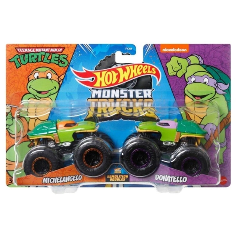 Hot Wheels Monster Trucks 1:64 Pack of 2 Michelangelo &