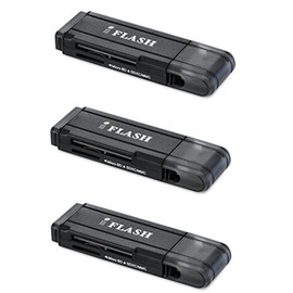 [3 Pack] iFlash USB 3.0 Dual Slot MicroSD - MicroSDHC - MicroSDXC - SDHC - SDXC Card Reader/Writer - Support SanDisk Kingston 256GB 128GB 64GB 32GB UHS-I Micro SDXC SDHC, Ultra/Extreme Speed