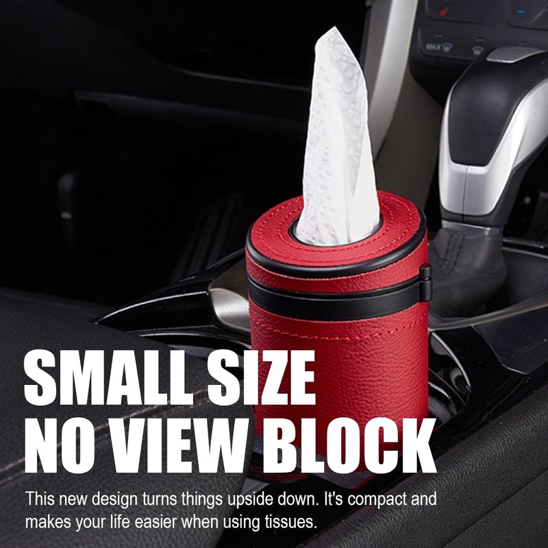 ZIMISI Car Tissues Holder, Leather Facial Tissue Cylinder Boxes, Travel