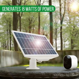 Leaf 10 8W Solar Panel for Ring Stick Up Cam, Stick Up Cam Pro, Spotlight Cam Plus, Spotlight Cam Pro - White