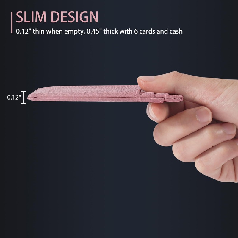 Travelambo Slim Wallet Front Pocket Minimalist Leather RFID Blocking Medium