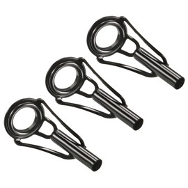 PATIKIL 3.4mm Tube Dia Fishing Rod Tips Repair Kit, 3pcs Stainless Steel Black Guide Ring for Saltwater Freshwater Fishing